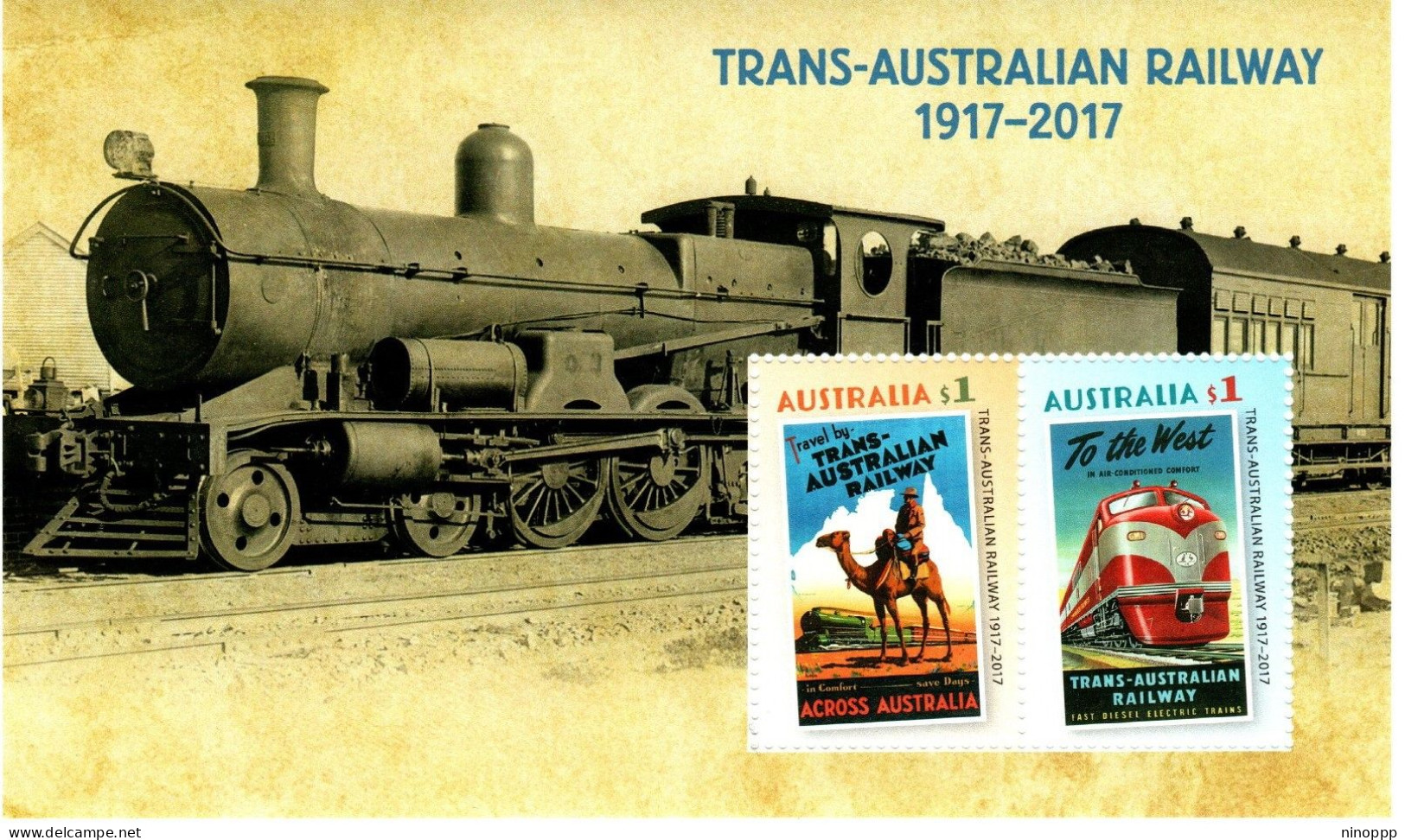 Australia ASC 3493MS 2017 Trans-Australian Railway,miniature Sheet,mint Never Hinged - Sonstige & Ohne Zuordnung