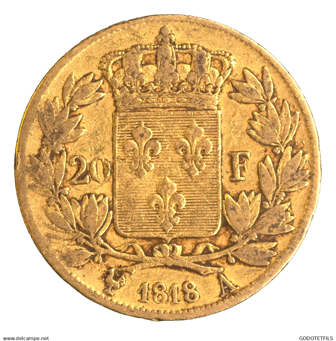 Louis XVIII-20 Francs 1818 Paris - 20 Francs (oro)