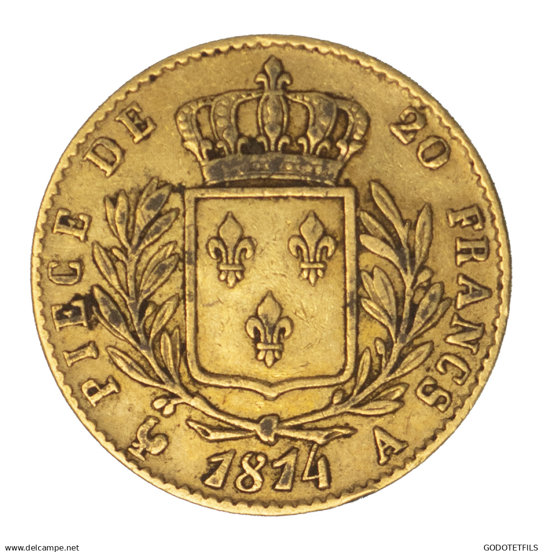 Louis XVIII-20 Francs 1814 Paris - 20 Francs (or)