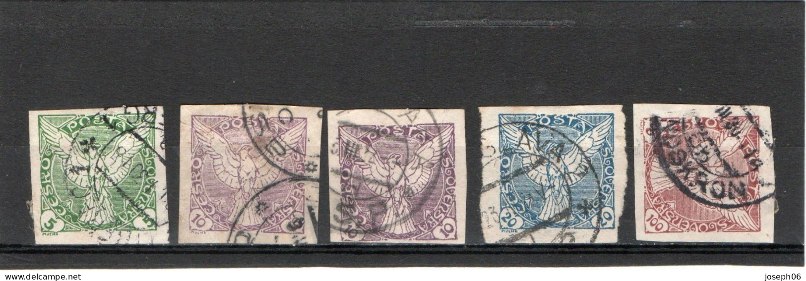 TCHECOSLOVAQUIE   1919-20  Timbres Pour Journaux  Y.T. N° 1  à  8  Incomplet  Oblitéré - Dagbladzegels
