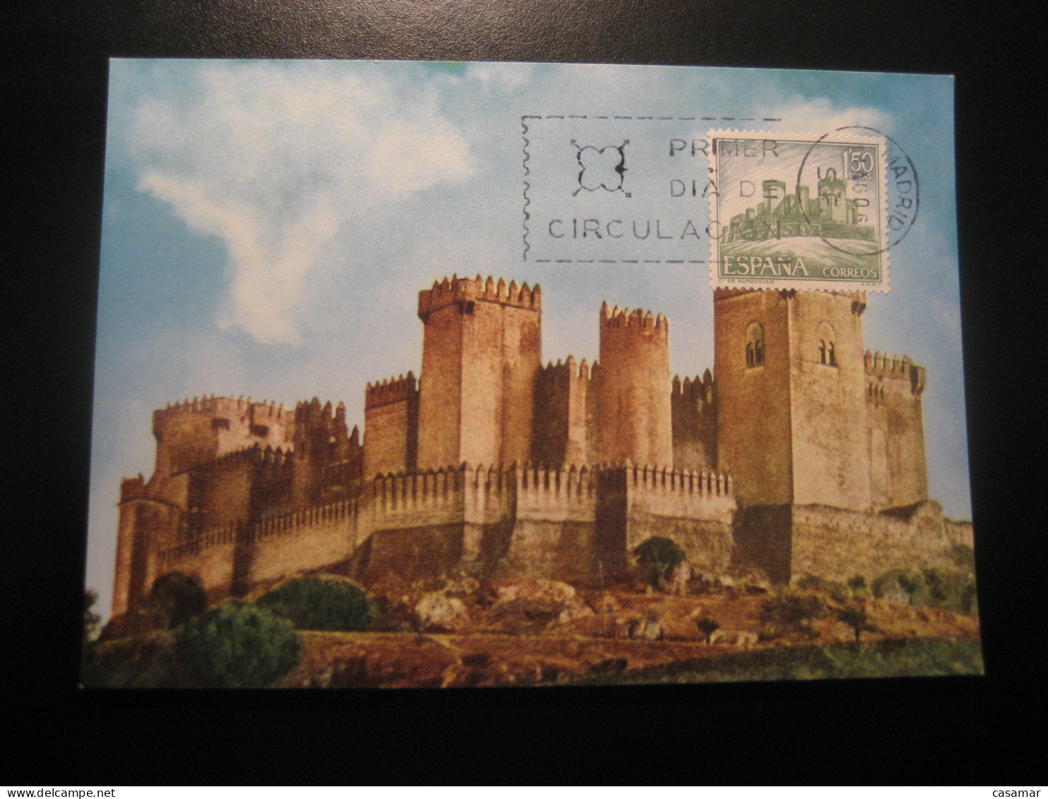 1967 Castillo De Almodovar Cordoba Castle Chateau Maxi Maximum Card SPAIN - Châteaux