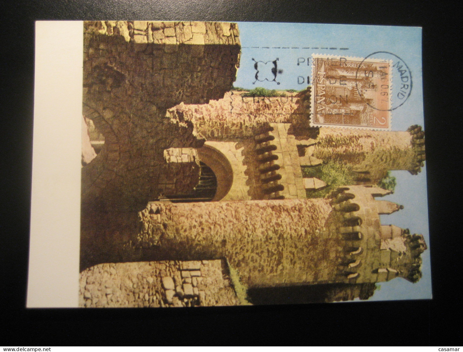 1967 Castillo De Ponferrada Leon Castle Chateau Maxi Maximum Card SPAIN - Châteaux