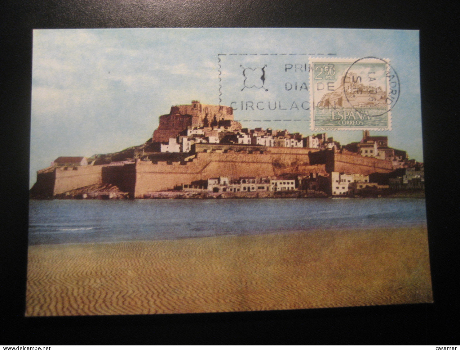 1967 Castillo De Peñiscola Castellon Castello Castle Chateau Maxi Maximum Card SPAIN - Châteaux