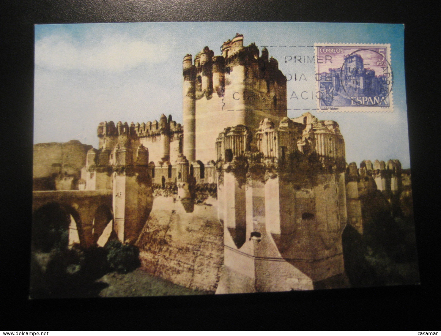 1967 Castillo De Coca Segovia Castle Chateau Maxi Maximum Card SPAIN - Châteaux