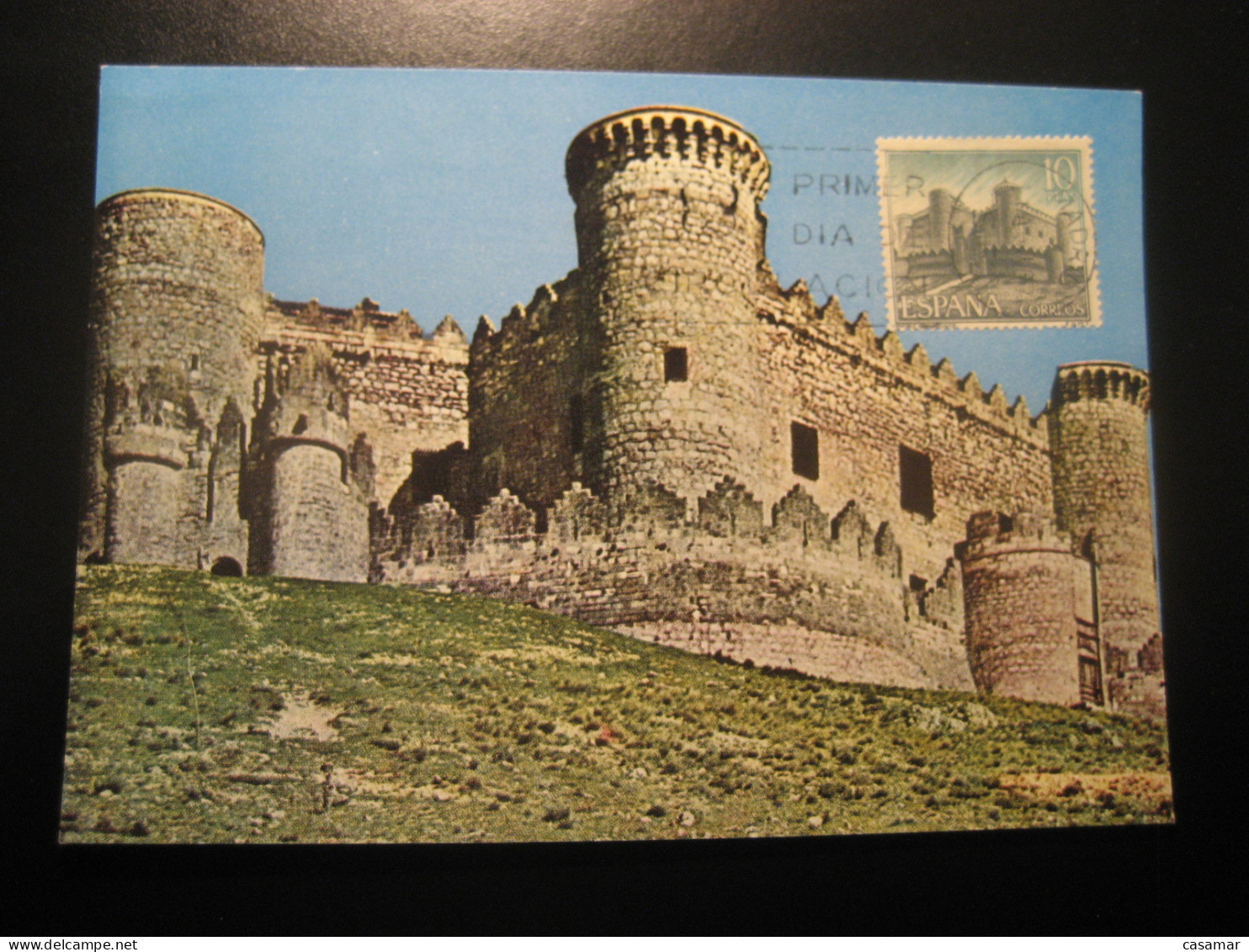 1967 Castillo De Belmonte Cuenca Castle Chateau Maxi Maximum Card SPAIN - Châteaux