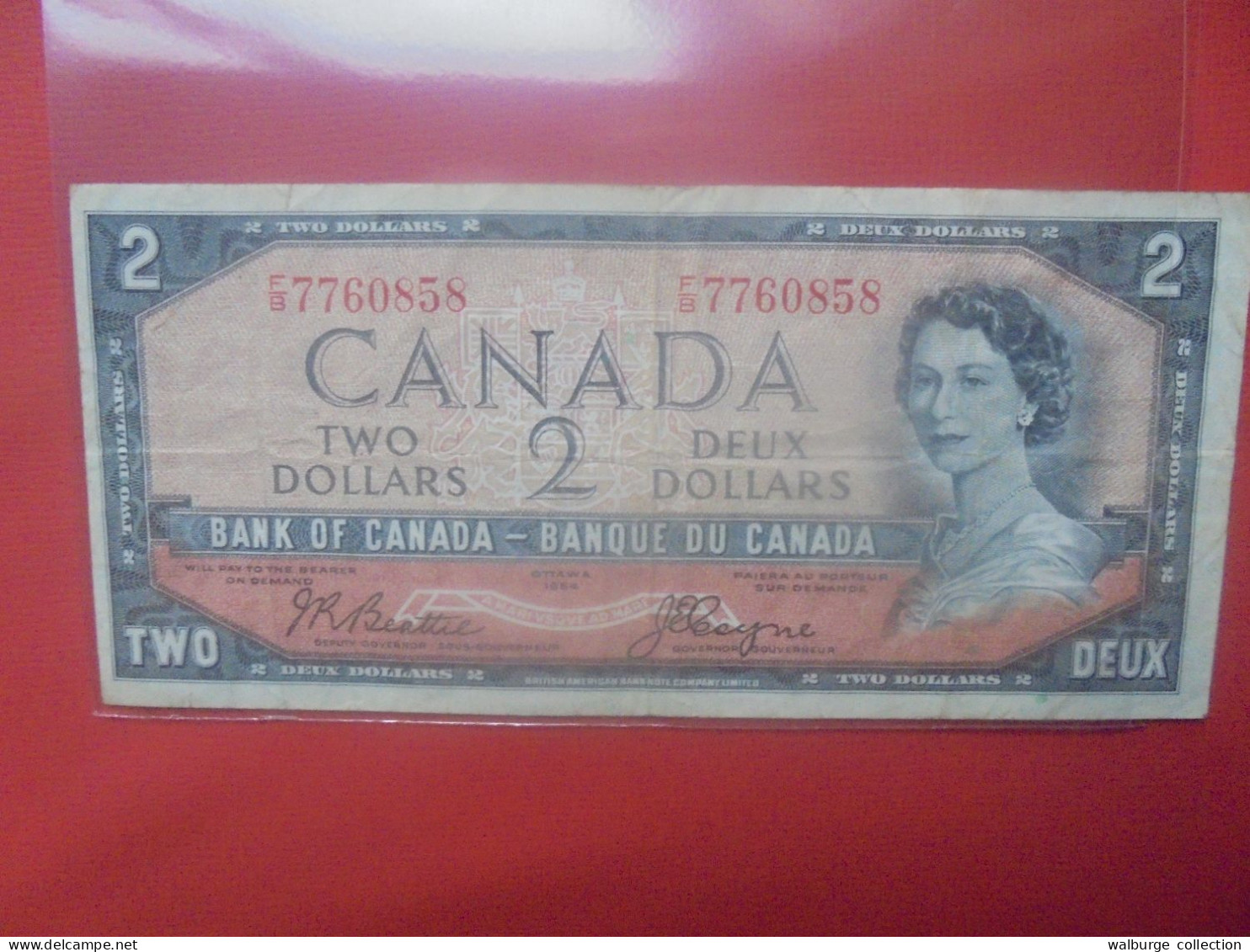 CANADA 2$ 1954 Signature Beattie-Coyne Circuler (B.29) - Canada