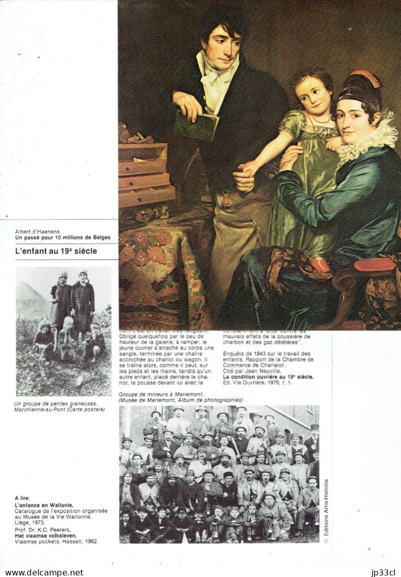 L'enfant Et Le Travail Au 19e S. (Illustrations : Famille De Hemptinne, De François-Joseph Navez + Mineurs à Mariemont) - Fiches Didactiques