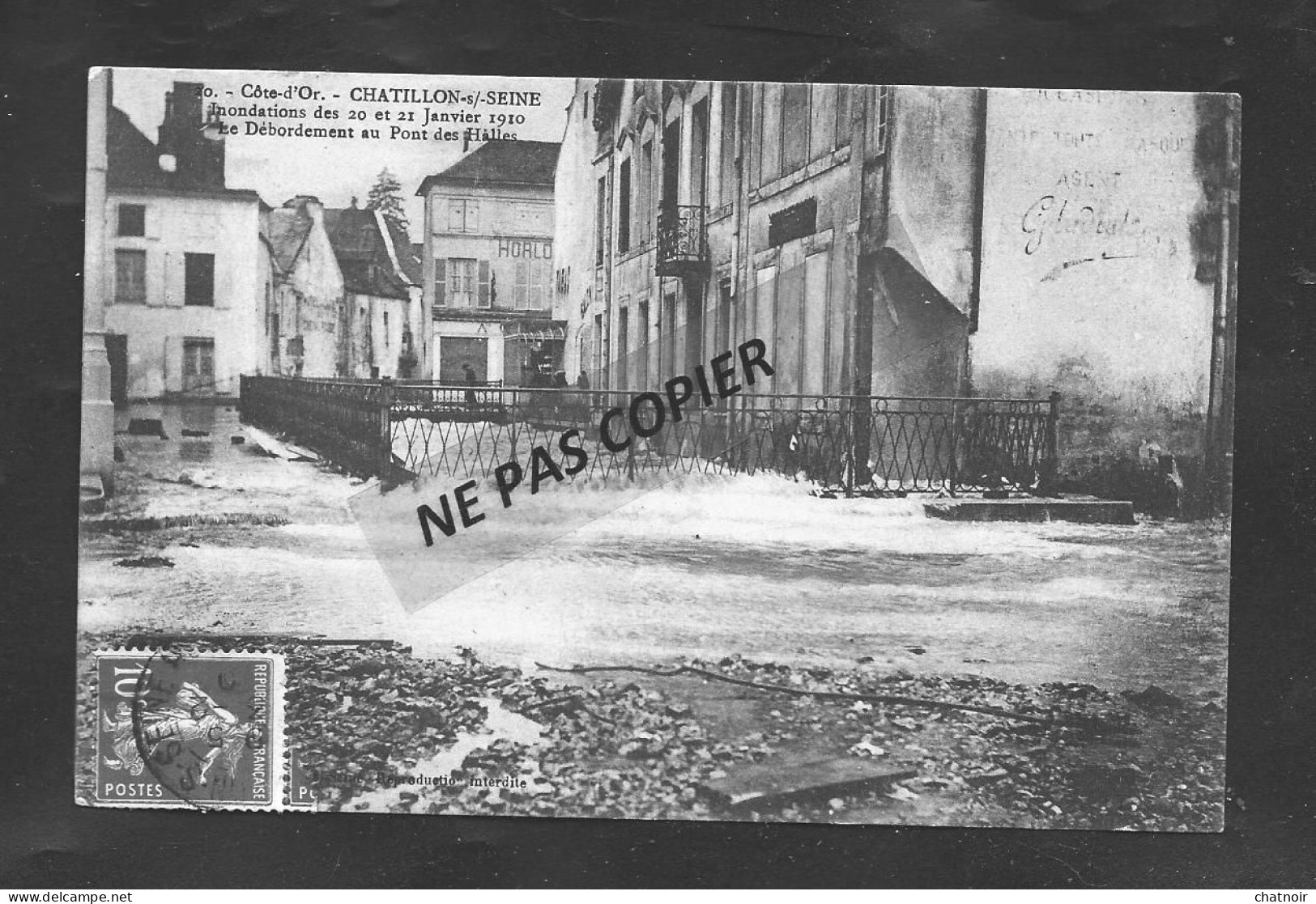 Inondation Janv 1910 Debordement  Au Pont Des Halles - Chatillon Sur Seine