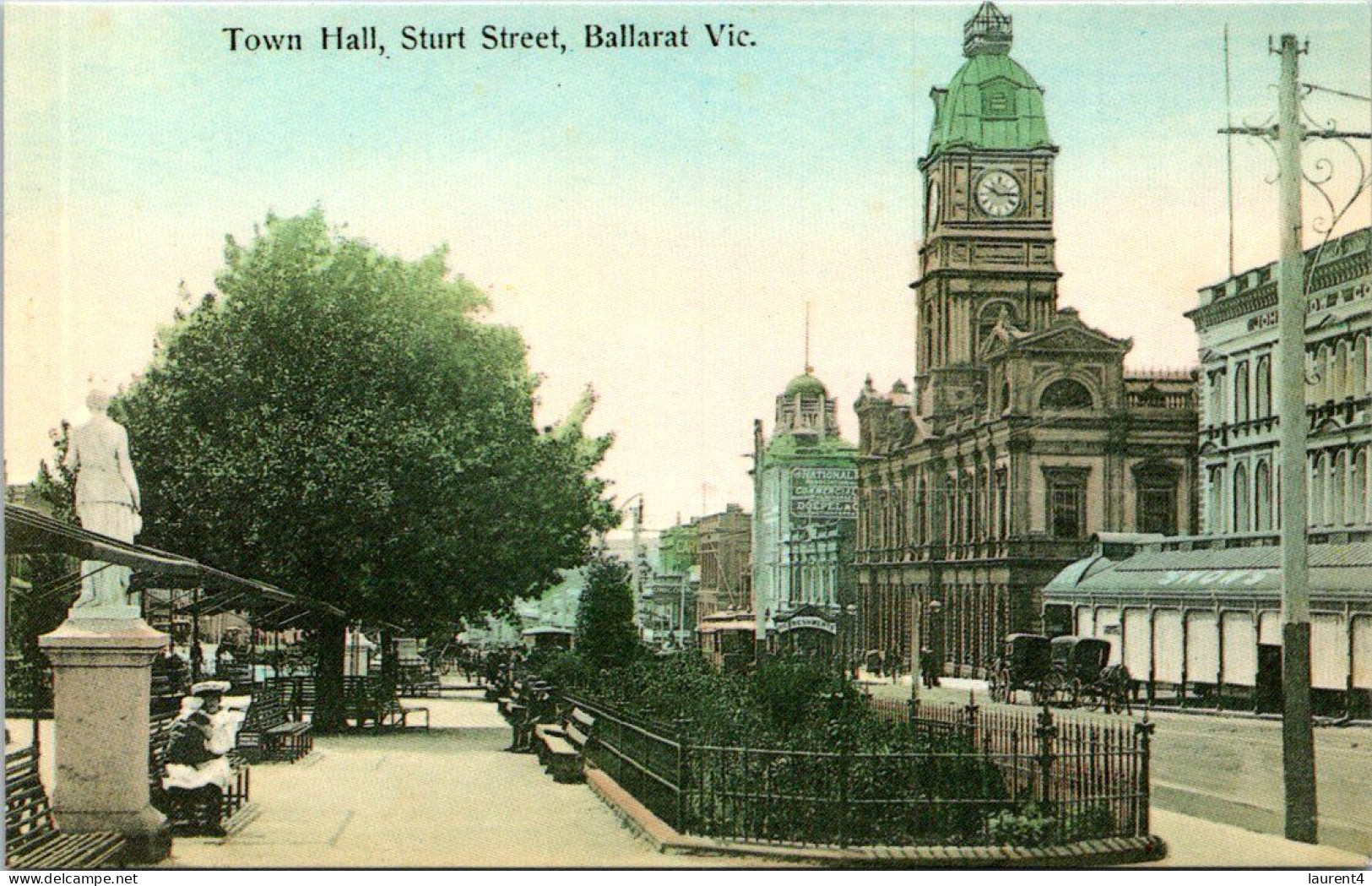 (2 P 43) VERY OLD - Australia - VIC  Ballarat Town Hall & Sturt Street - Ballarat