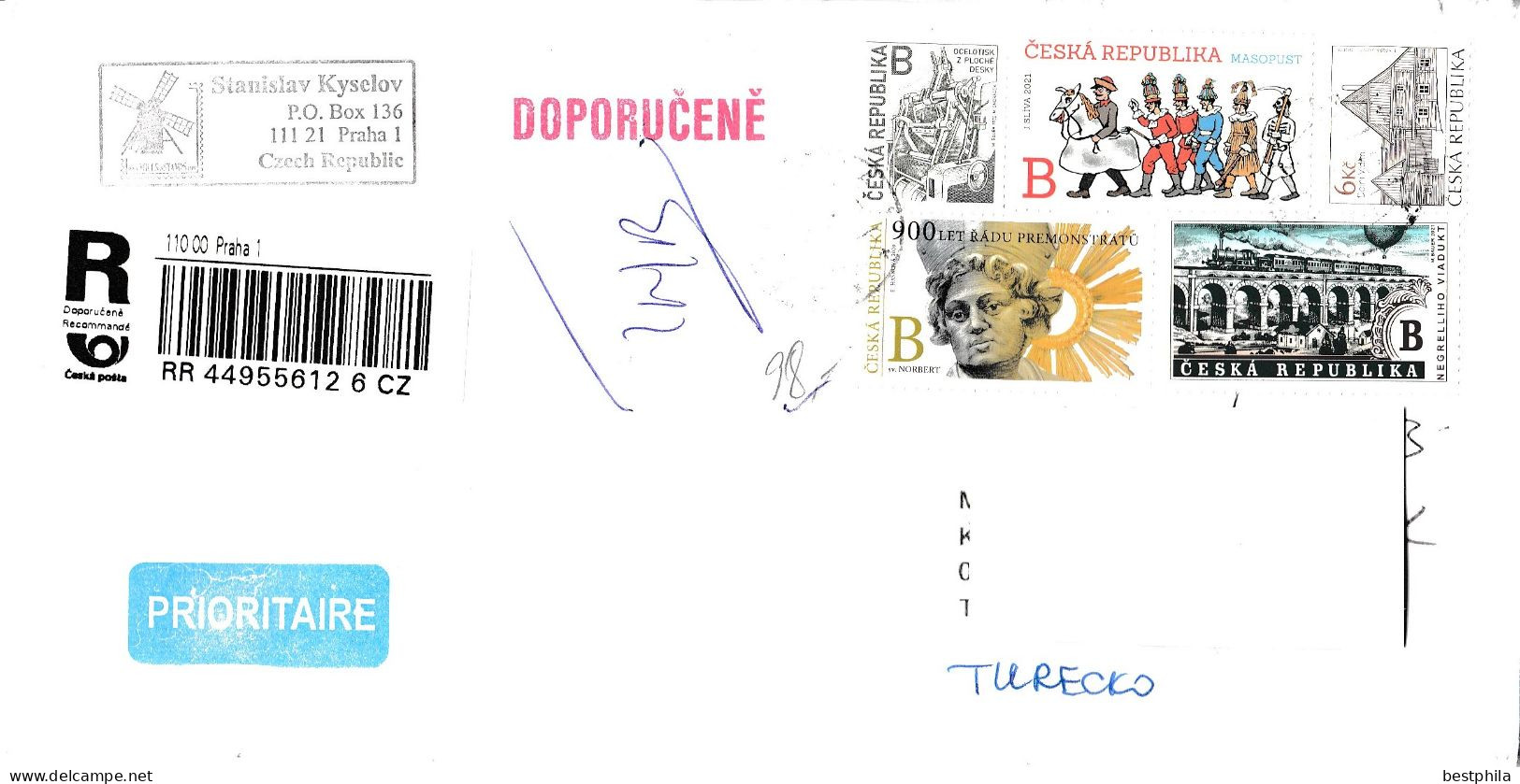 Çeşka Republic - Postal History & Philatelic Cover With Registered Letter - 657 - Non Classés