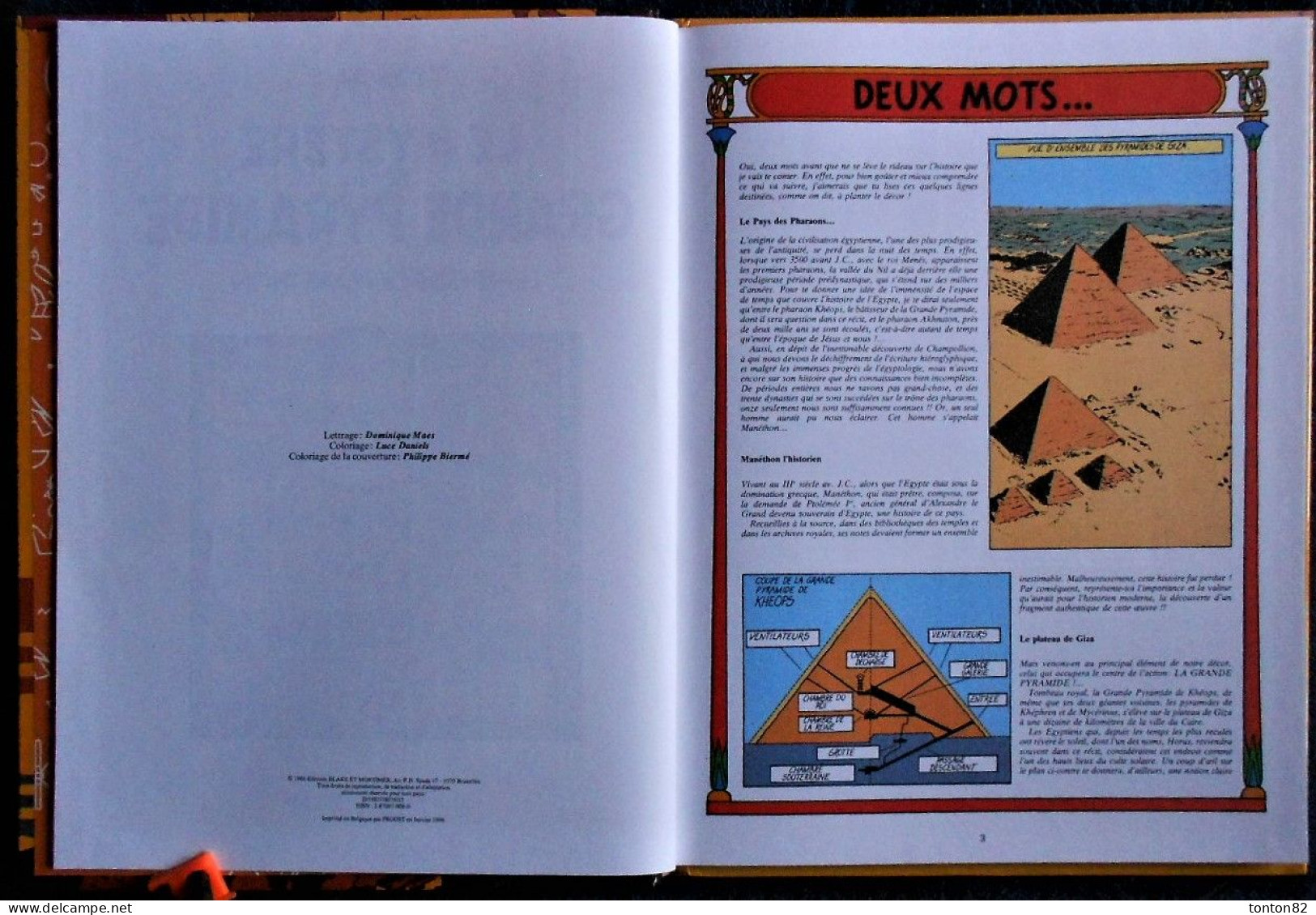 E.P. Jacobs - Le Mystère De La Grande Pyramide - Tome 1 Et 2  - Éditions Blake Et Mortimer - ( 1995 ) . - Blake Et Mortimer