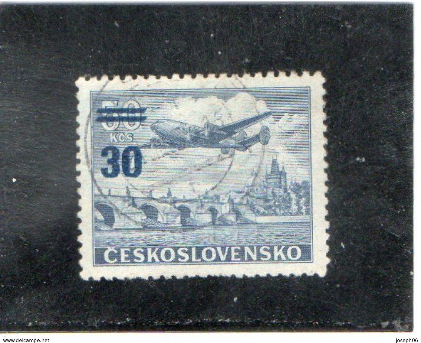 TCHECOSLOVAQUIE   1949  Poste Aérienne  Y.T. N° 28  à  35  Incomplet  Oblitéré - Posta Aerea