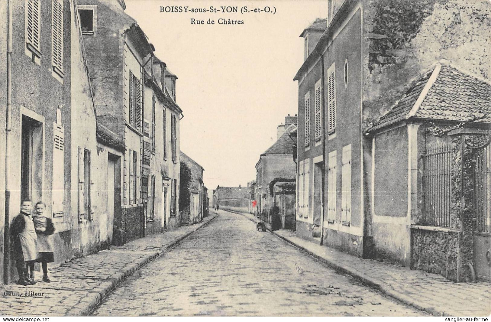 CPA 91 BOISSY SOUS SAINT YON / RUE DE CHATRES - Autres & Non Classés