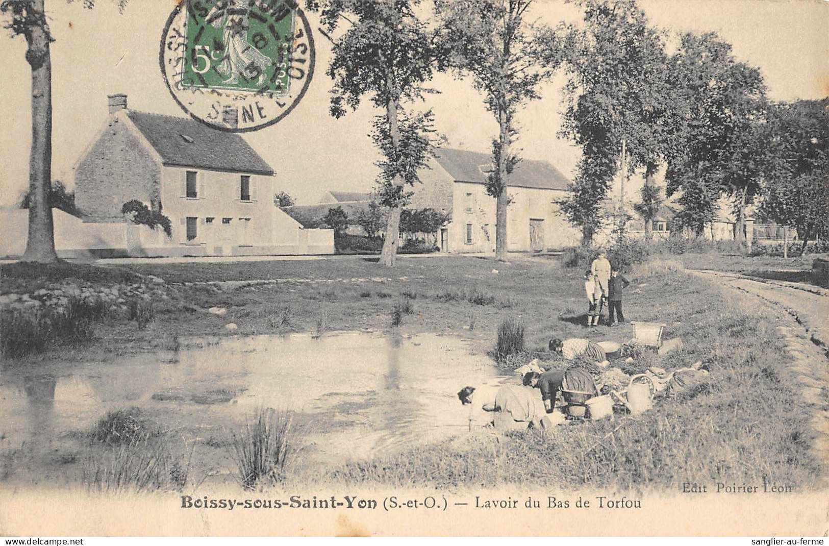 CPA 91 BOISSY SOUS SAINT YON / LAVOIR DU BAS DE TORFOU / LAVANDIERES - Autres & Non Classés