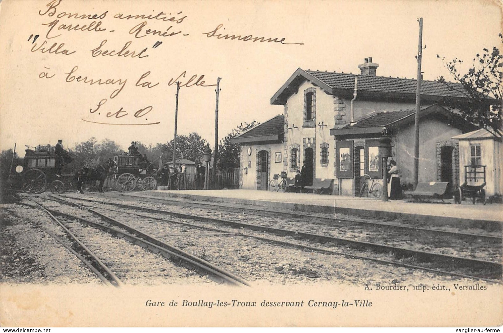 CPA 91 GARE DE BOULLAY LES TROUX DESSERVANT CERNAY LA VILLE / ATTELAGE - Sonstige & Ohne Zuordnung