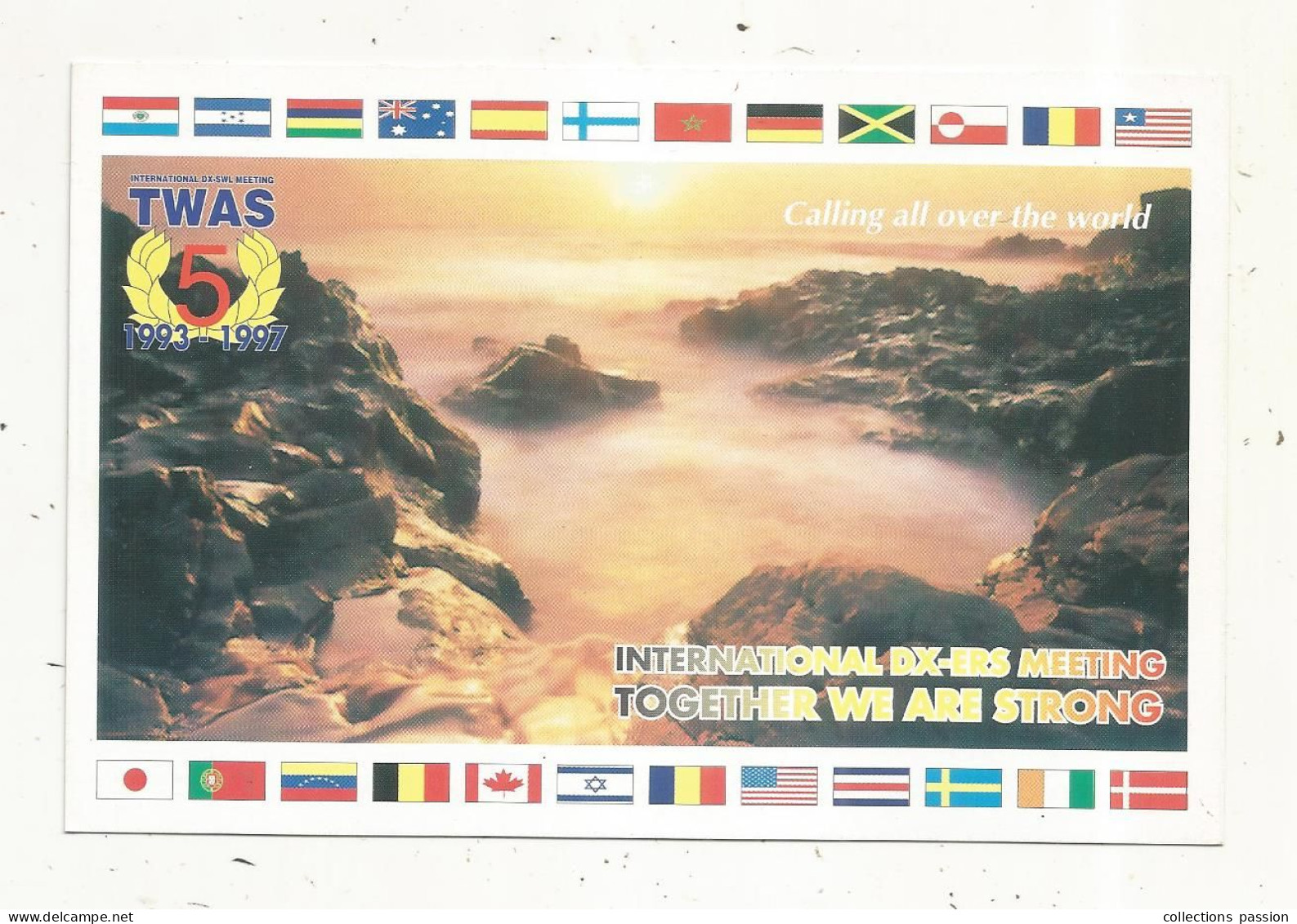 Cp , Carte QSL,  BRAVO ROMEO CHARLIE, International DX - ERS MEETING, 1997, Drapeaux, 2 Scans - Radio Amateur