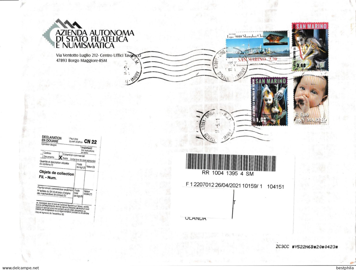 San Marino - Postal History & Philatelic Cover With Registered Letter - 695 - Entiers Postaux