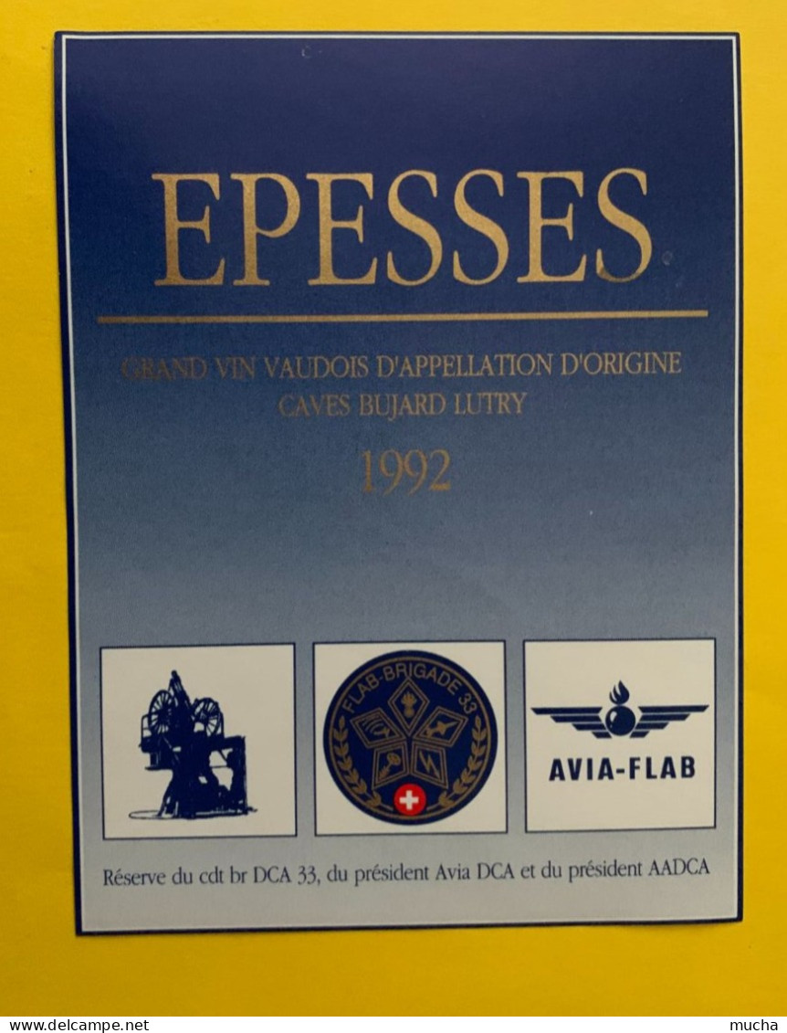 19948 -  Suisse Epesses 1992 Réserve Du Cdt Br DCA 33 Avia DCA & AADCA - Militaire