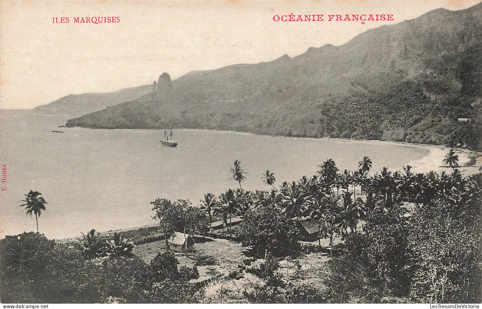 Nouvelle Calédonie - Iles Marquises - F. Homes - Mer - Plage - Bateau - Carte Postale Ancienne - Nueva Caledonia