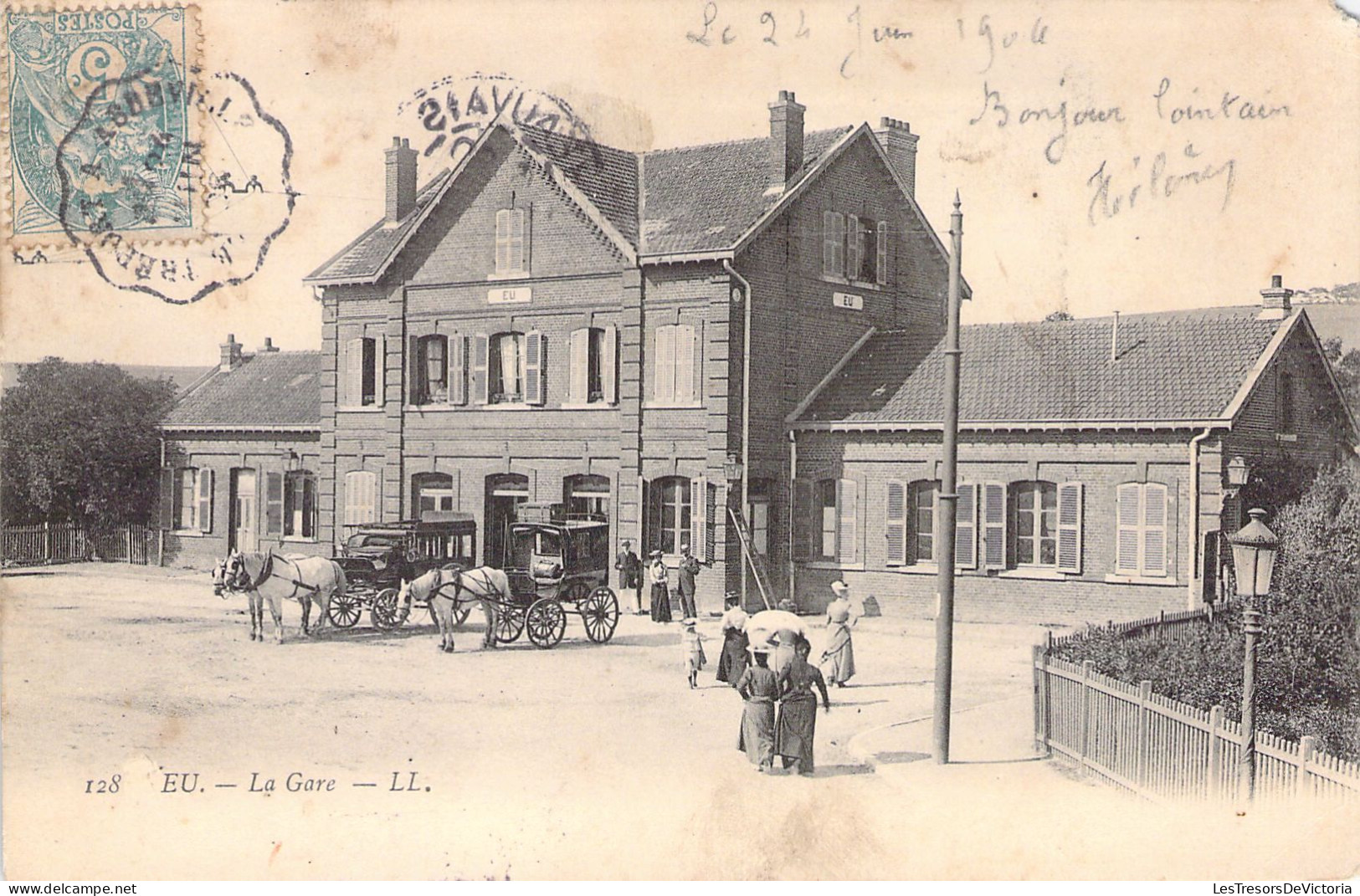 FRANCE - 76 - EU - La Gare - LL - Carte Postale Ancienne - Eu