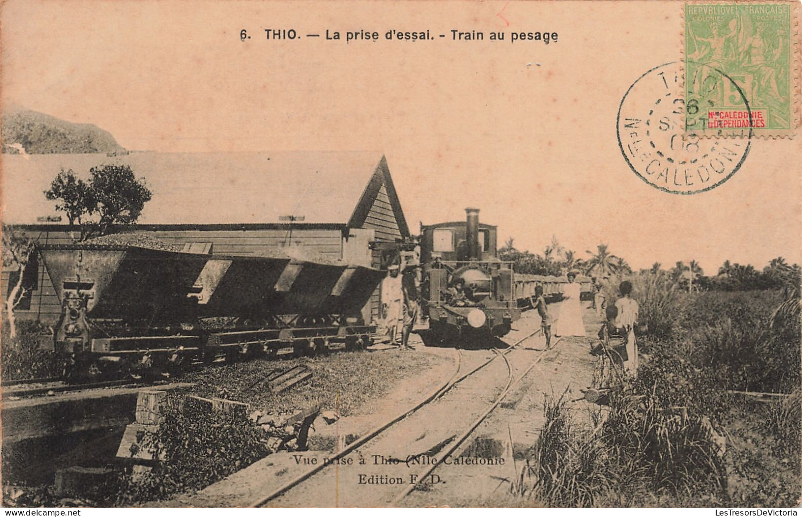 Nouvelle Calédonie - Thio - La Prise D'essai - Train Au Pesage - Vue Prise à Thio - F.D. - Carte Postale Ancienne - New Caledonia