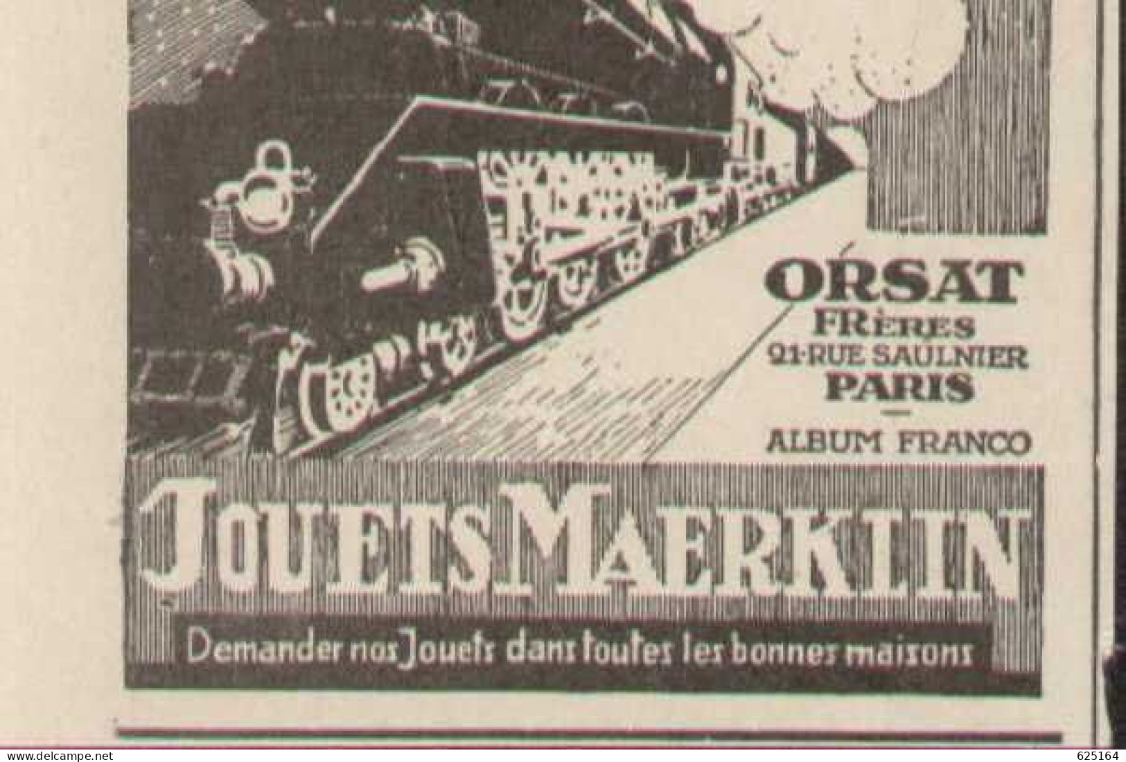 Feuillet Publicitaire JOUETS MAERKLIN - ORSAT FRÈRES - Extrait D'un Magazine Des Années 1930 - Français