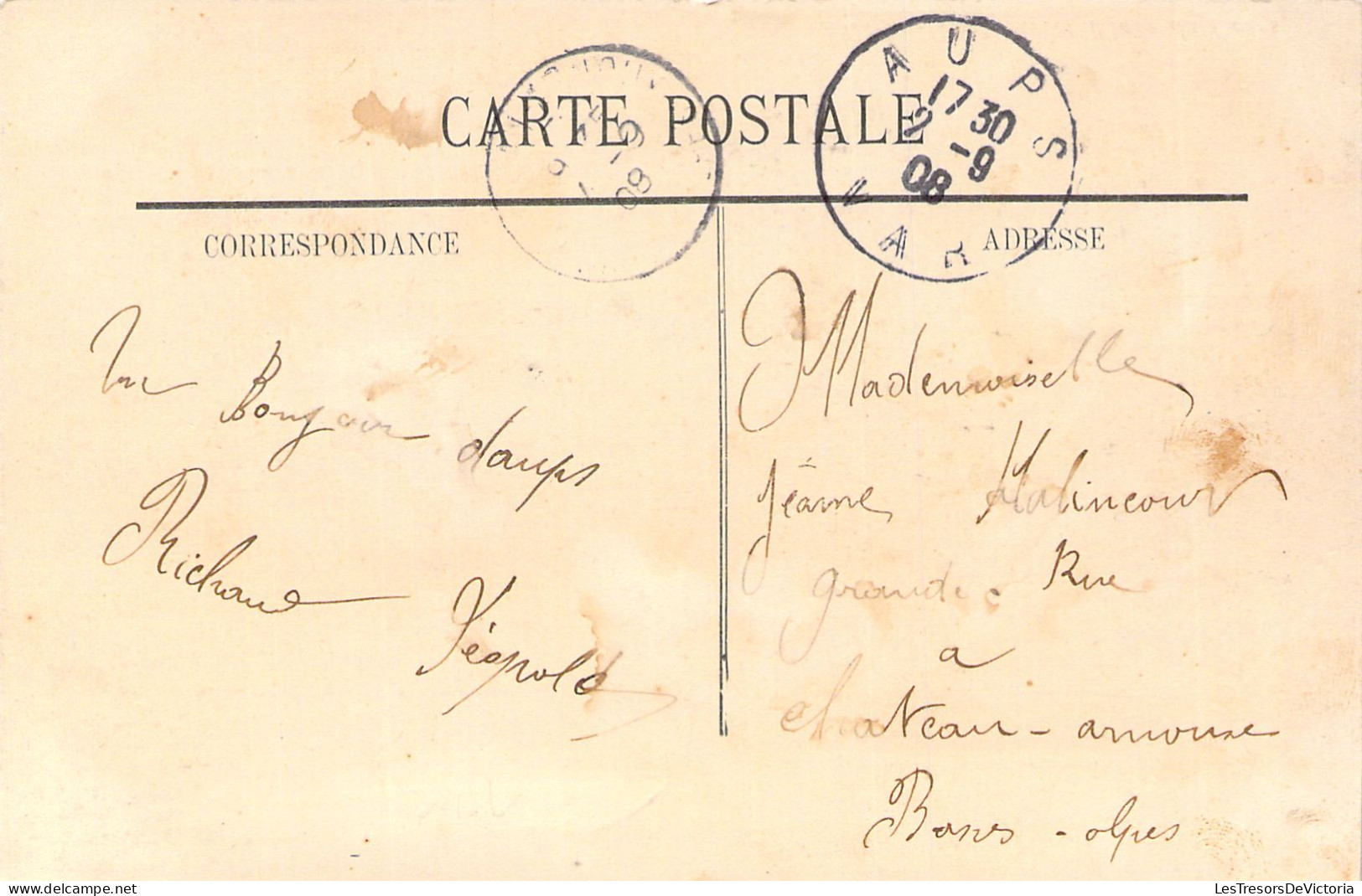 FRANCE - 83 - AUPS - Fontaine Et Place Du Cours - Carte Postale Ancienne - Aups