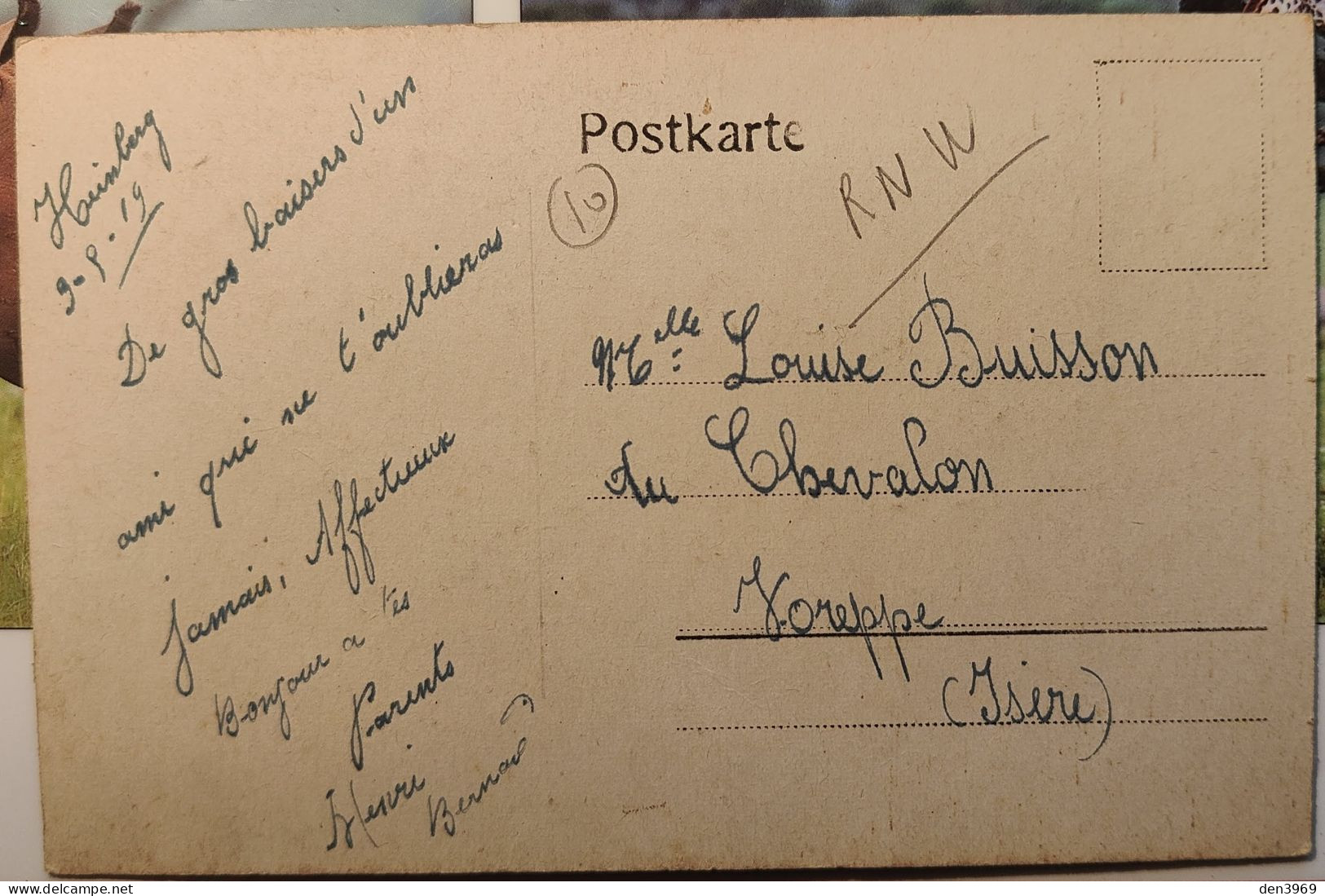 Allemagne - Souvenir De HEINSBERG 1919 - Carte Fantaisie Avec Paillettes - Ecrit (voir Les 2 Scans) - Heinsberg
