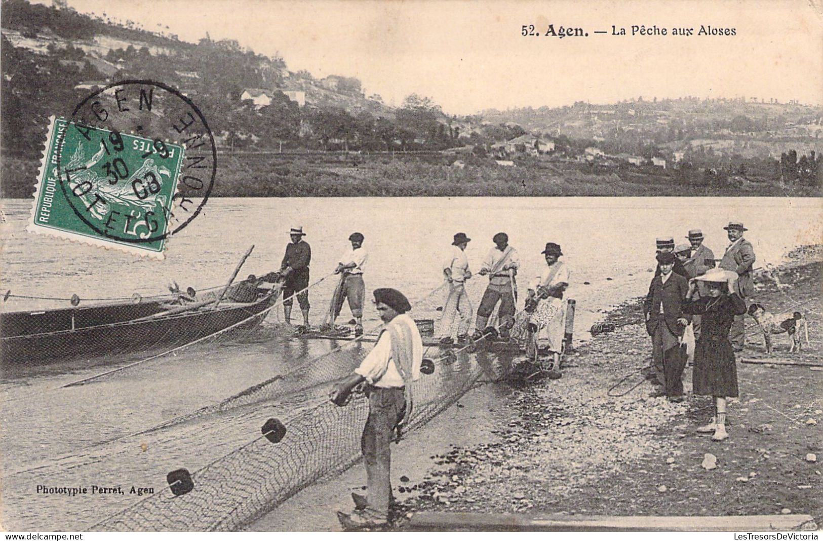 Pêche - Agen - La Pêche Aux Aloses - Carte Postale Ancienne - Pêche