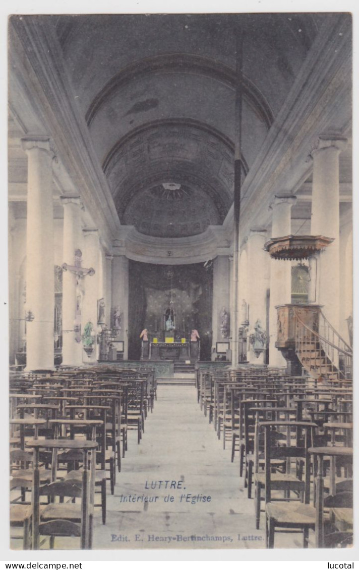 Luttre - Intérieur De L' Eglise - Edit. Marcovici / E. Henry-Bertinchamps, Luttre - Colorisée - Pont-a-Celles