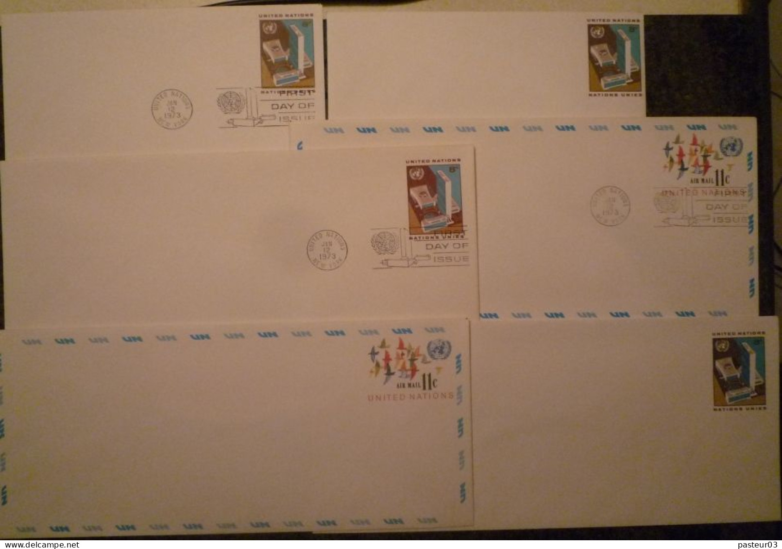 Nations Unies Lot De Entiers Postaux Enveloppes  Neuves Et Oblitérées Voir Scan N° 2 - Collections, Lots & Séries
