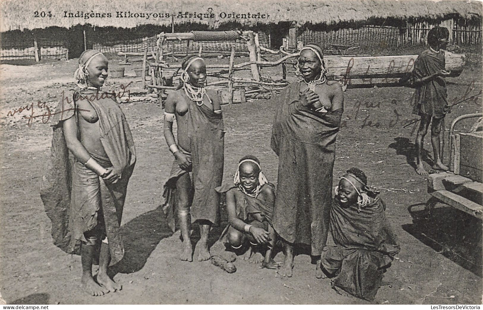 Afrique - Indigènes Kikouyous Afrique Orientale - Animé - Sein Nu - Carte Postale Ancienne - Ohne Zuordnung