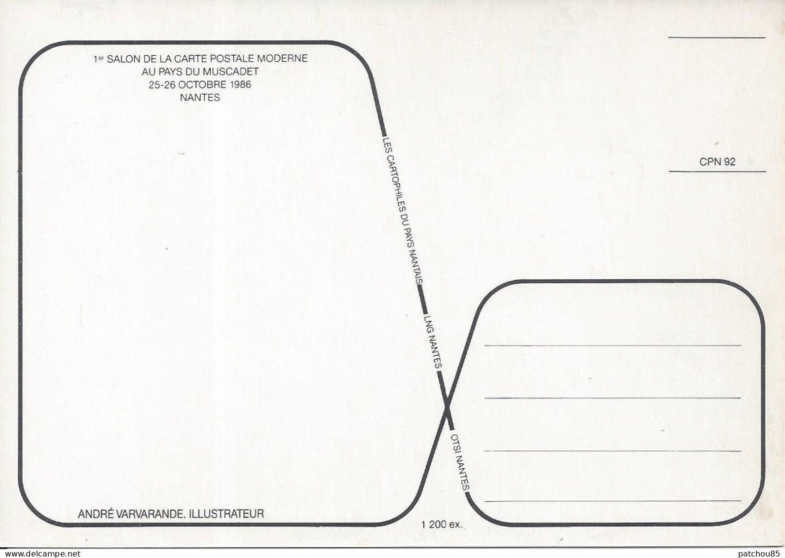 CPM 1° Salon De La Carte Postale Moderne Au Pays Du Muscadet 26-26-Octobre 1986 Nantes - Bourses & Salons De Collections