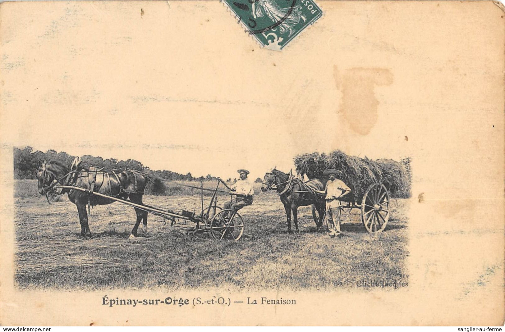 CPA 91 EPINAY SUR ORGE / LA FENAISON / ATTELAGE / SCENE D'AGRICULTURE - Epinay-sur-Orge