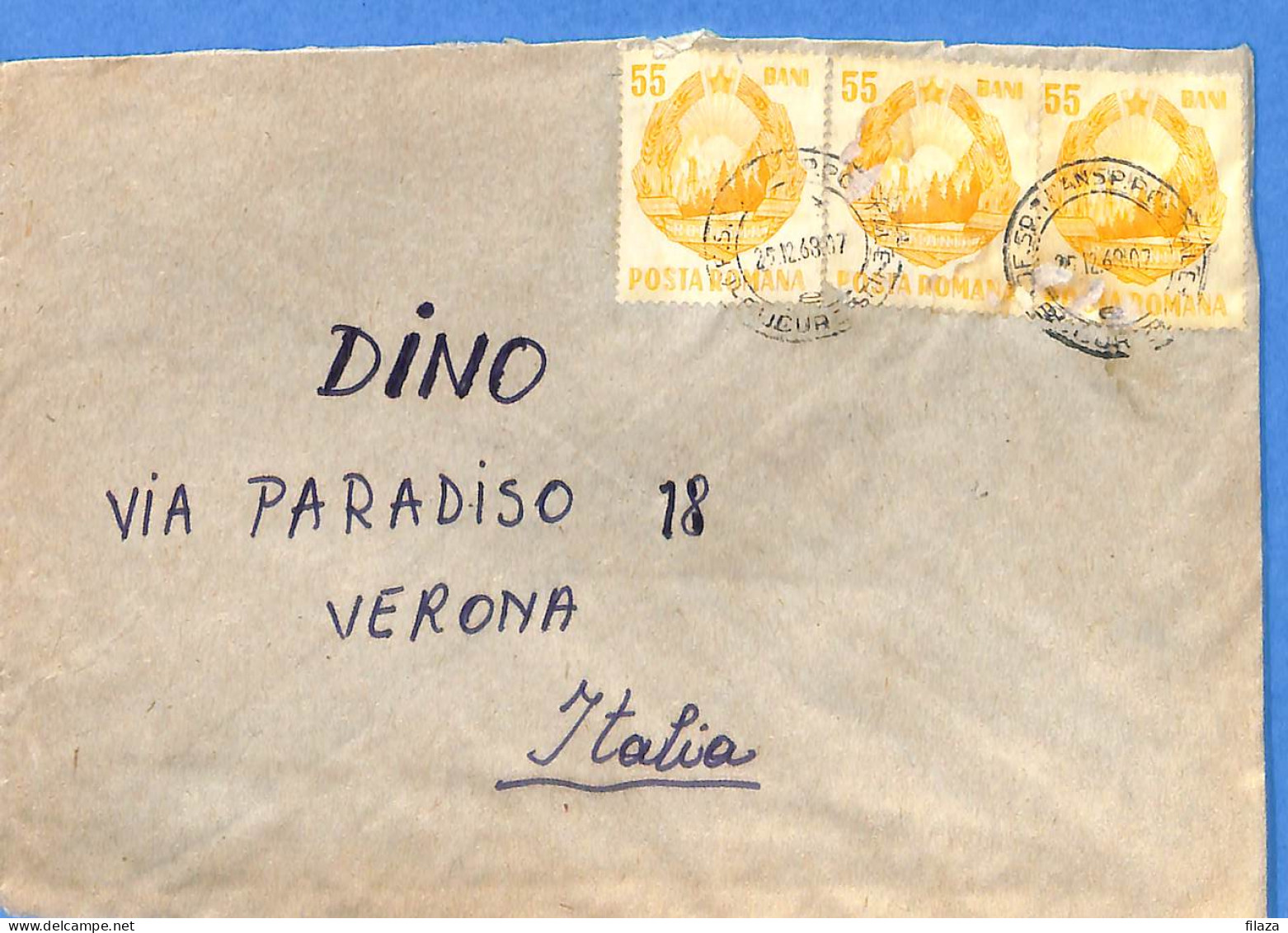 Lettre : Romania To Italy Singer DINO L00118 - Storia Postale