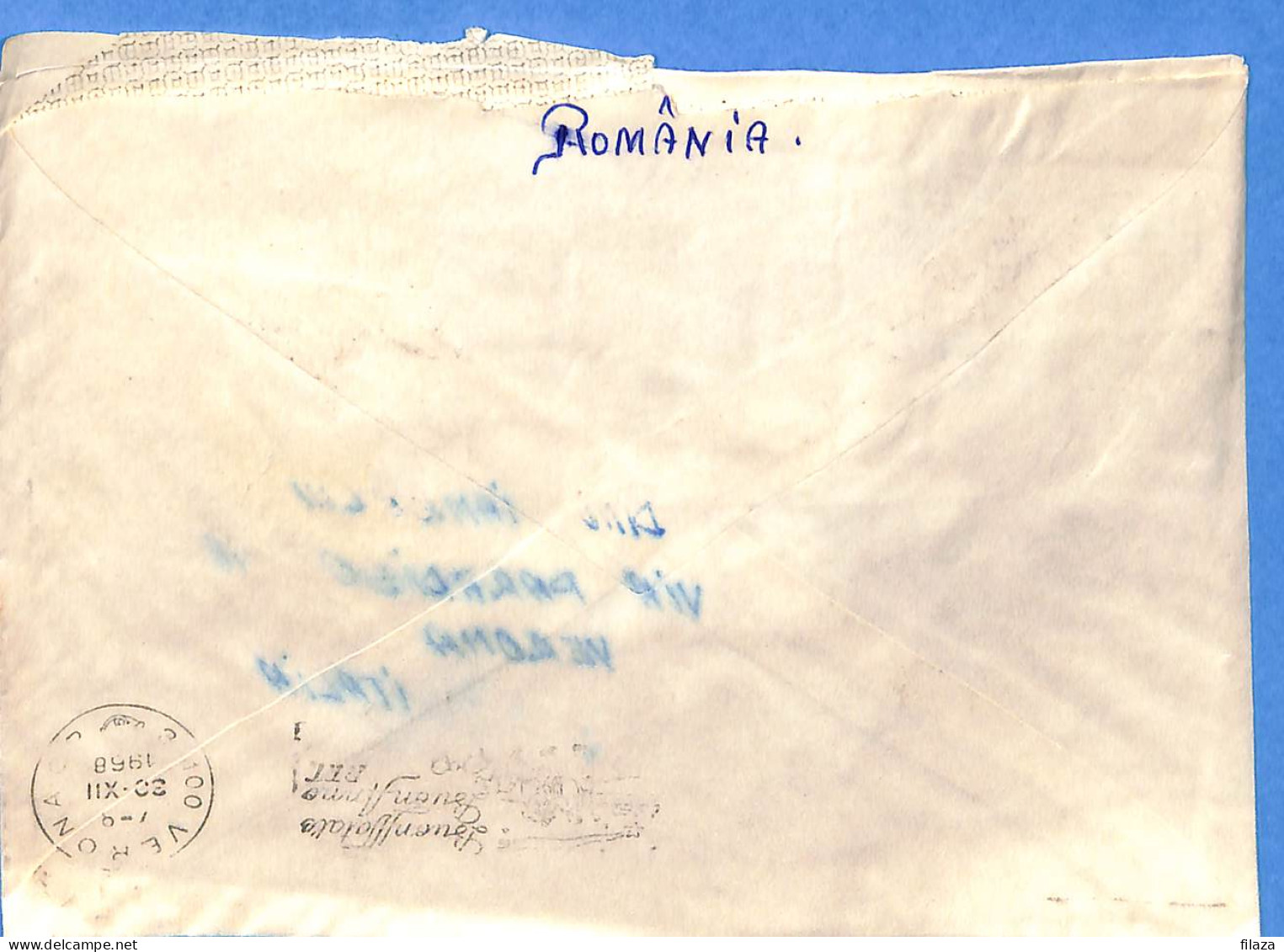 Lettre : Romania To Italy Singer DINO L00126 - Brieven En Documenten