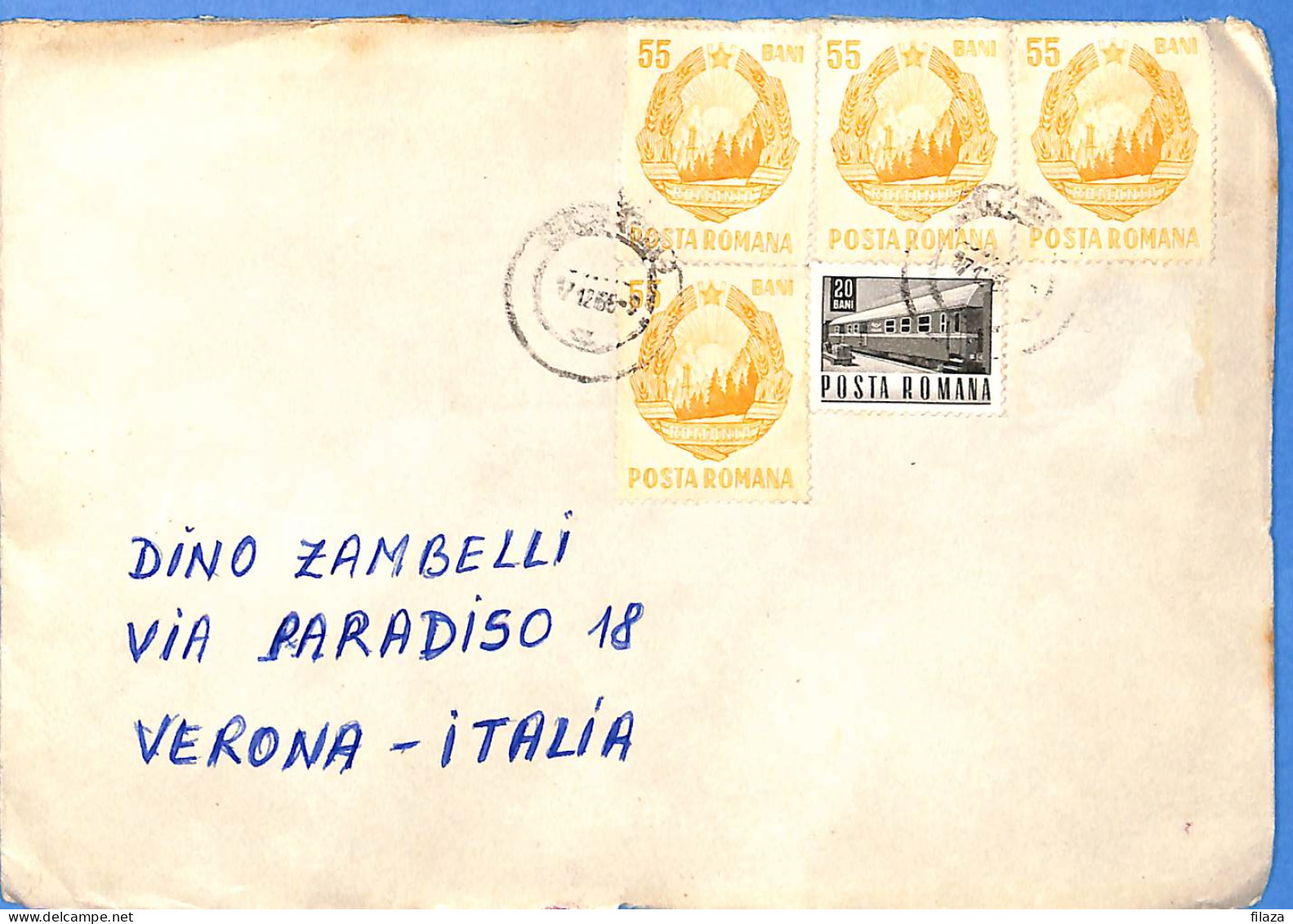 Lettre : Romania To Italy Singer DINO L00128 - Storia Postale