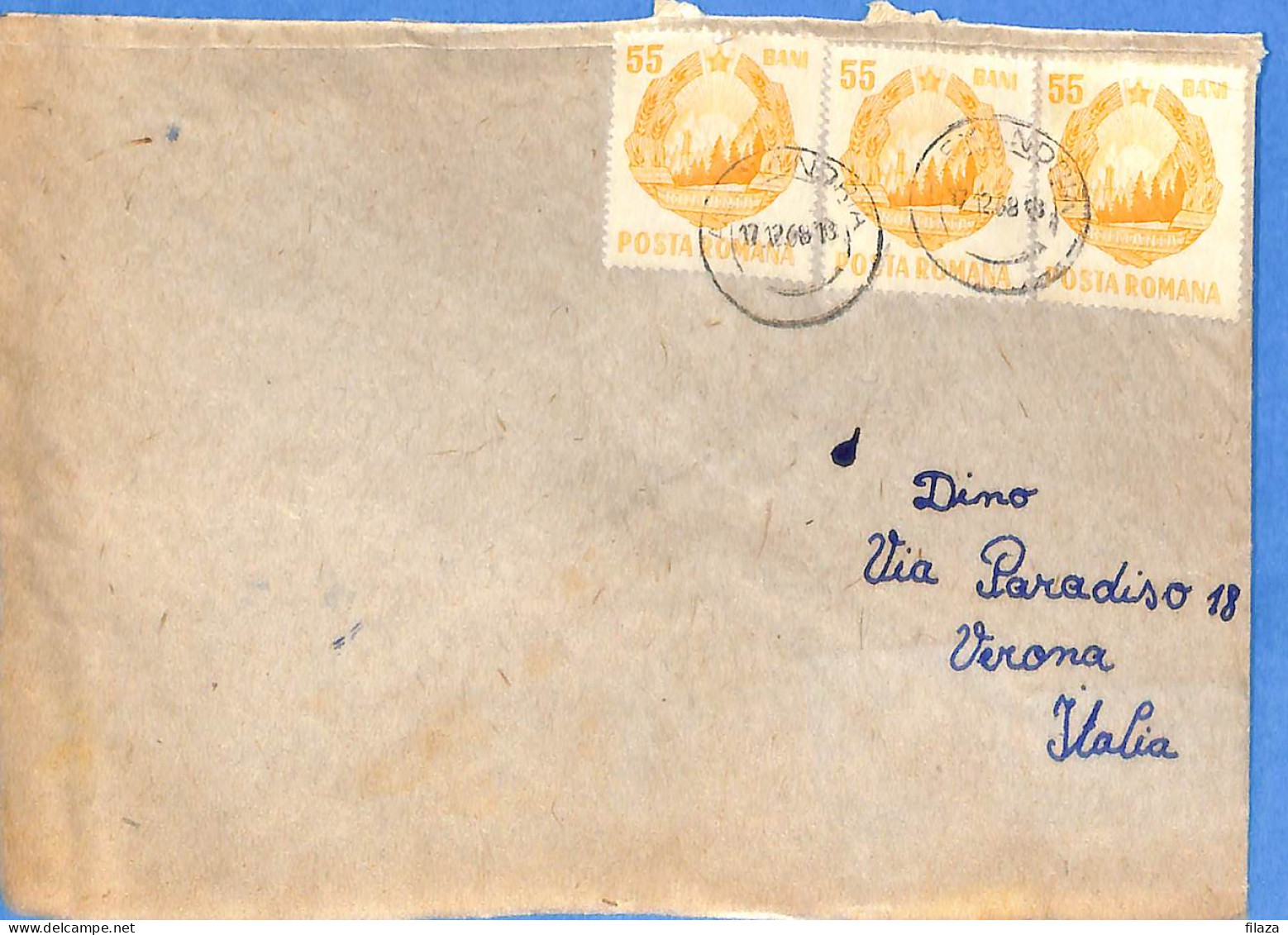 Lettre : Romania To Italy Singer DINO L00133 - Covers & Documents