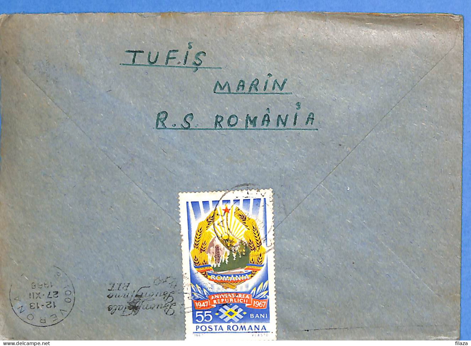 Lettre : Romania To Italy Singer DINO L00143 - Lettres & Documents