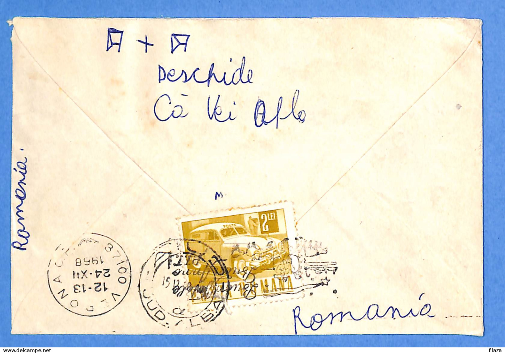 Lettre : Romania To Italy Singer DINO L00151 - Cartas & Documentos