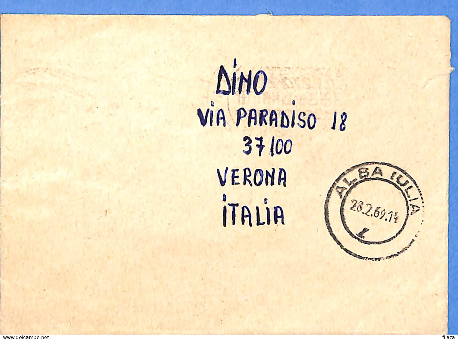 Lettre : Romania To Italy Singer DINO L00152 - Briefe U. Dokumente