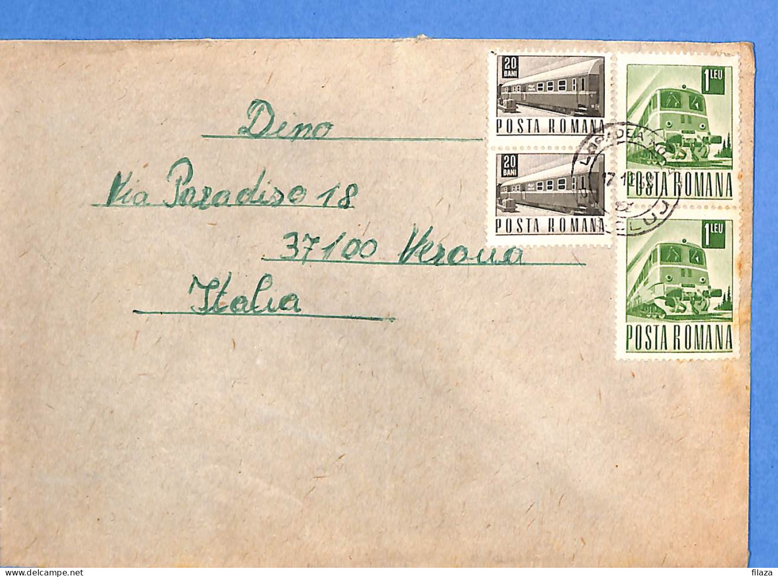 Lettre : Romania To Italy Singer DINO L00159 - Brieven En Documenten