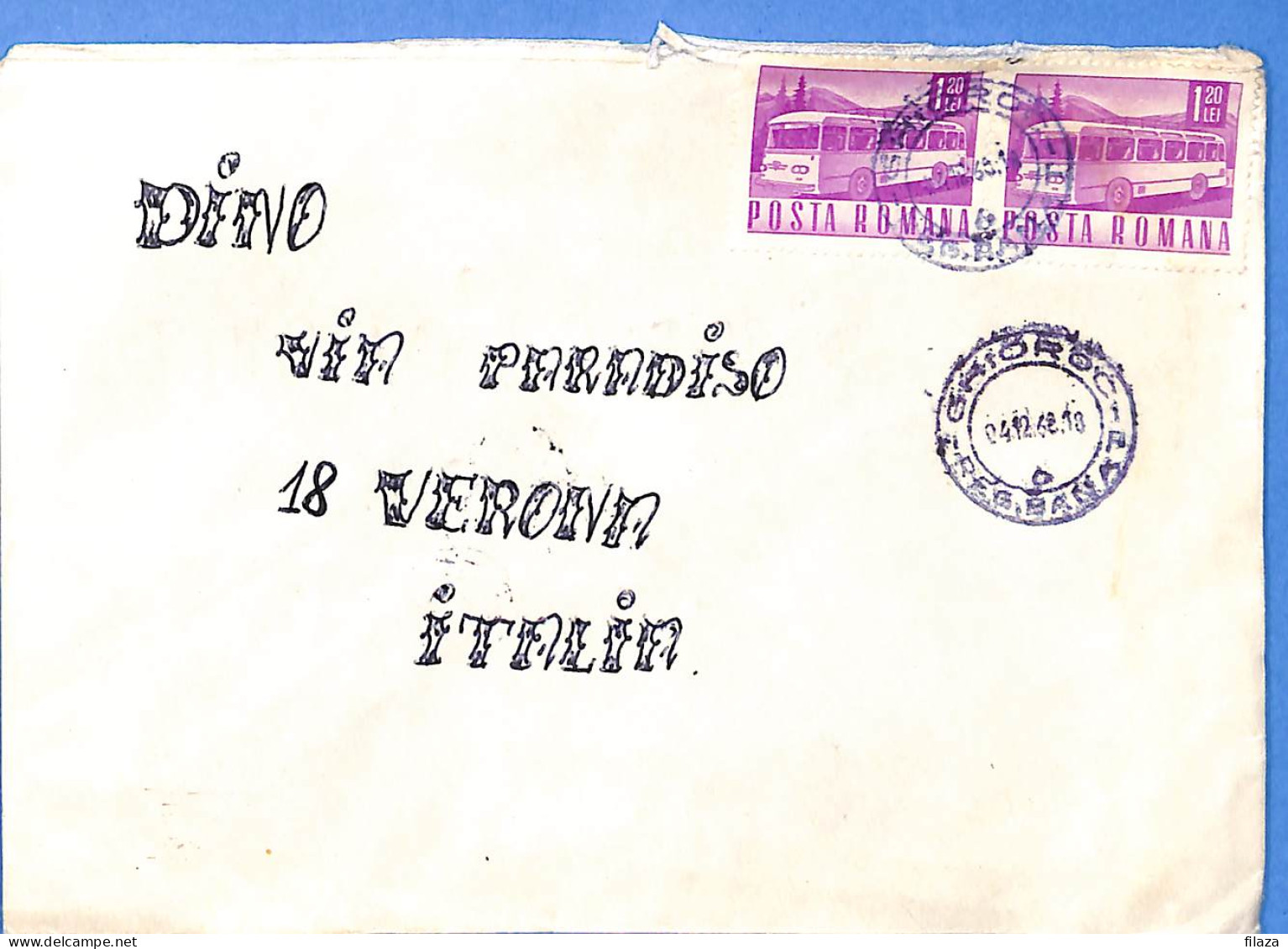 Lettre : Romania To Italy Singer DINO L00164 - Covers & Documents