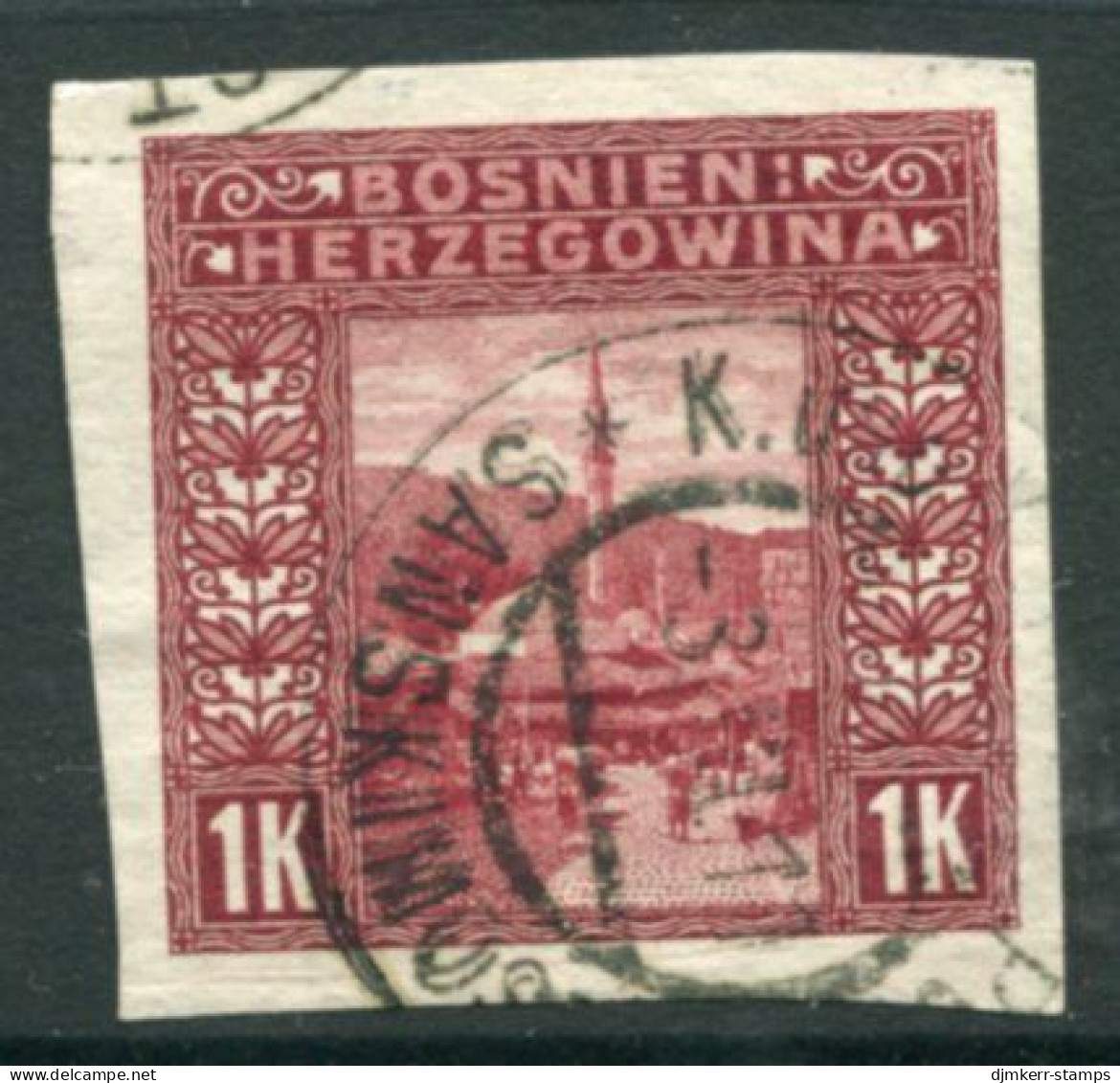 BOSNIA & HERZEGOVINA 1906 Definitive 1 Kr. Imperforate Used..  Michel 42U, SG 199C - Bosnia And Herzegovina