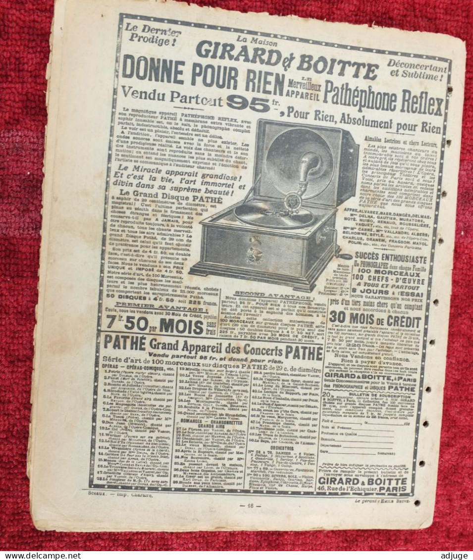 L'INTRÉPIDE -  N° 216 -  19 Juillet 1914- AVENTURES-VOYAGES-EXPLORATIONS - "Un DUEL au-desus de l'ABÎME" *8 scans*