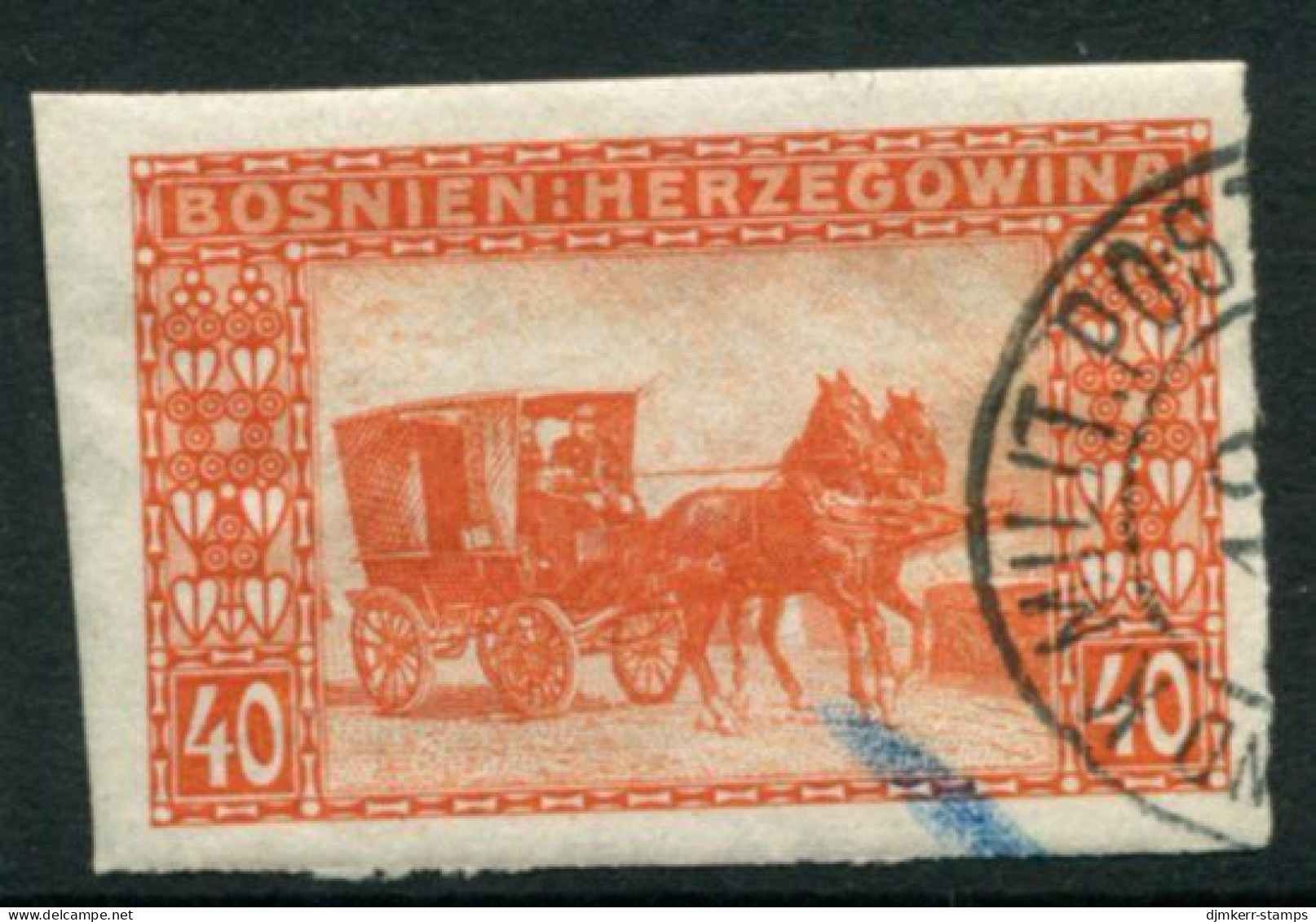 BOSNIA & HERZEGOVINA 1906 Definitive 40 H.. Imperforate Used..  Michel 39U, SG 196C - Bosnien-Herzegowina