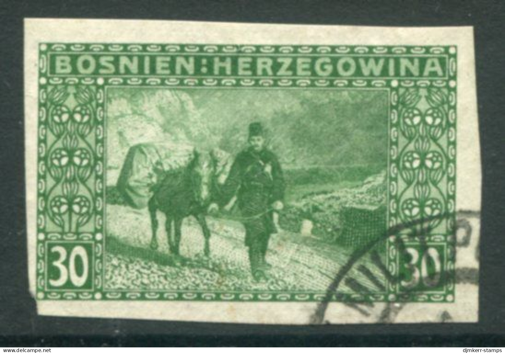 BOSNIA & HERZEGOVINA 1906 Definitive 30 H.. Imperforate Used..  Michel 37U, SG 194C - Bosnien-Herzegowina