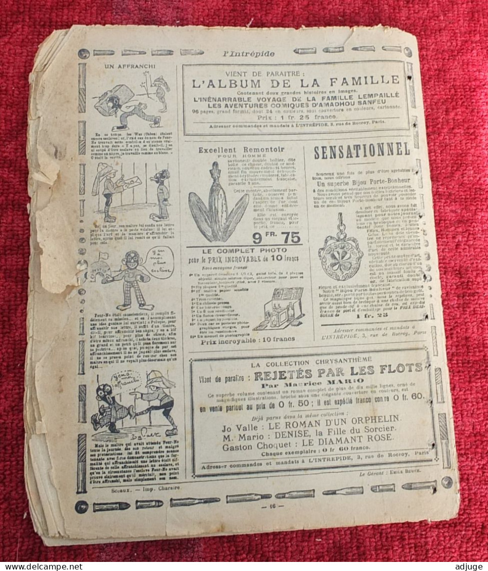 L'INTRÉPIDE -  N° 222 -  22 Novembre 1914- AVENTURES-VOYAGES-EXPLORATIONS - "Les TROIS CONQUISTADORES" * Cf. Scans* - L'Intrépide