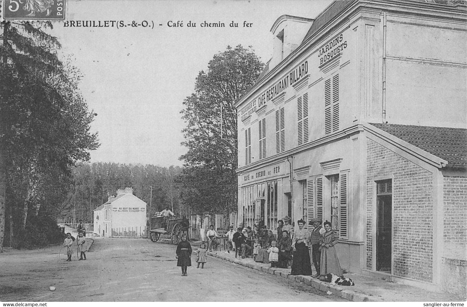 CPA 91 BREUILLET / CAFE DU CHEMIN DE FER / CAFE / RESTAURANT / BILLARD - Other & Unclassified