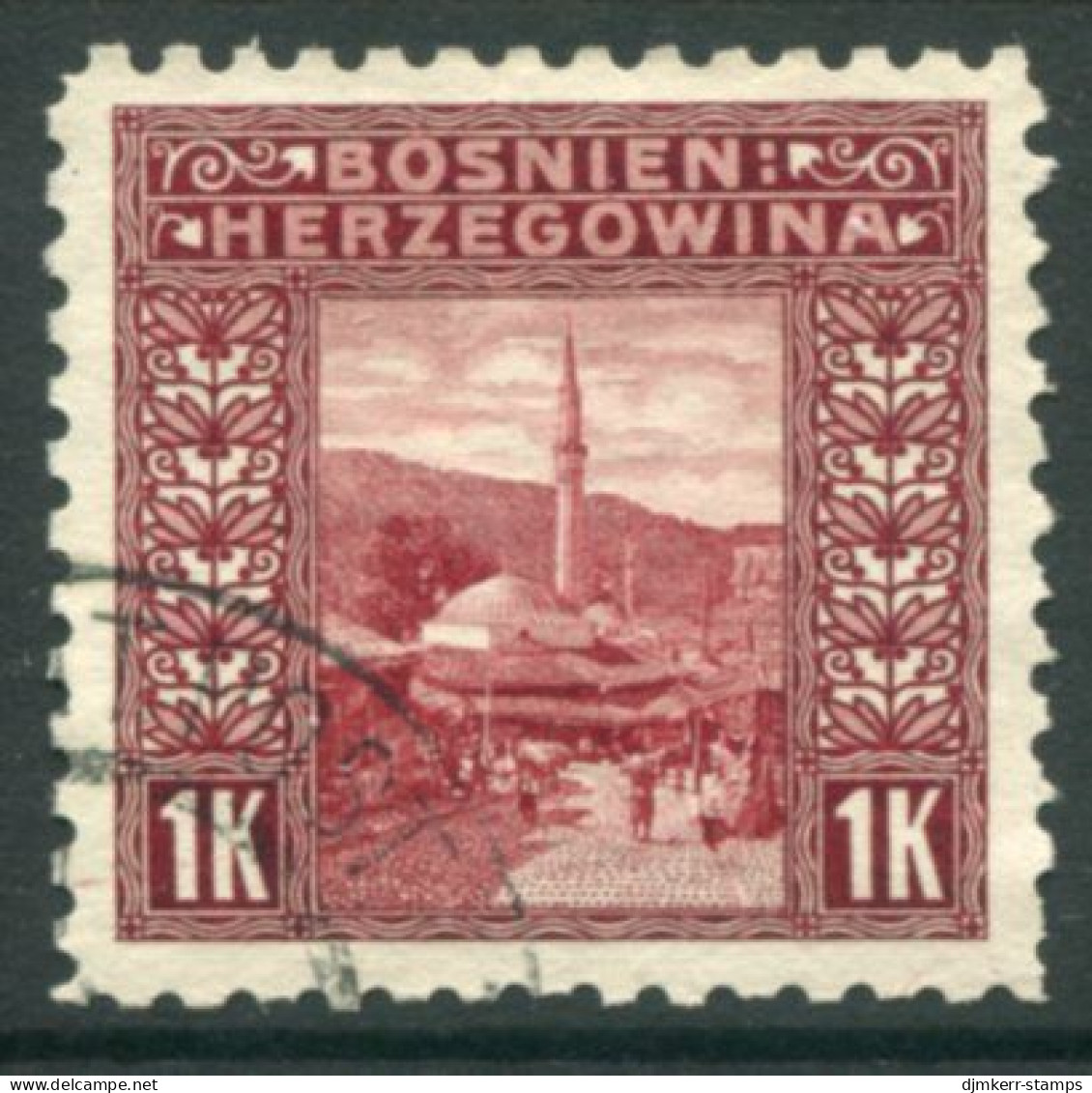 BOSNIA & HERZEGOVINA 1906 Definitive 1 Kr. Perforated 9¼ Used..  Michel 42C, SG 199B - Bosnien-Herzegowina